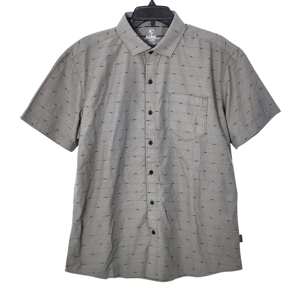 KUHL Intrepid Skorpio Casual Button Shirt Large‎ Tapered Fit UPF 30 Lightweight